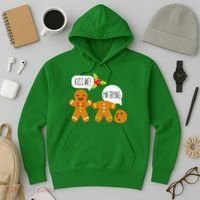 Kiss Me I'm Trying Funny Gingerbread Hoodie thumb 3