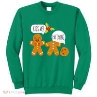 Kiss Me I'm Trying Funny Gingerbread Sweatshirt thumb 0