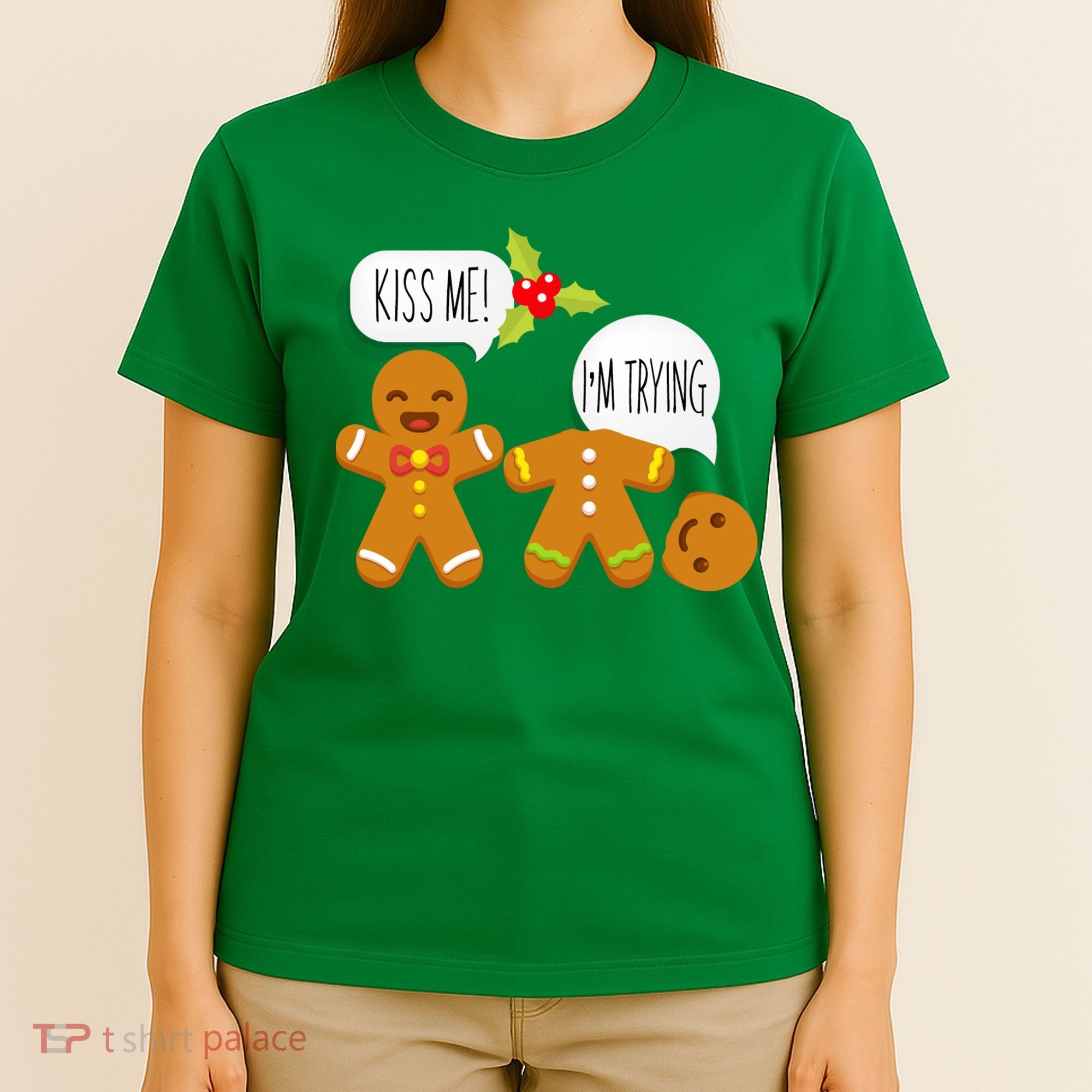 Kiss Me I'm Trying Funny Gingerbread T-Shirt