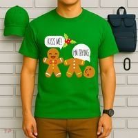 Kiss Me I'm Trying Funny Gingerbread T-Shirt thumb 6