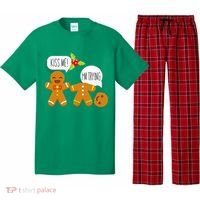 Kiss Me I'm Trying Funny Gingerbread Pajama Set thumb 0