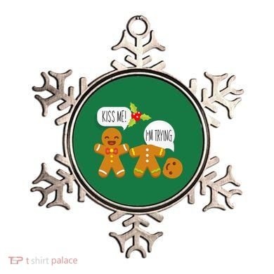 Kiss Me I'm Trying Funny Gingerbread Ornament