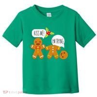 Kiss Me I'm Trying Funny Gingerbread Toddler T-Shirt thumb 0
