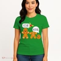 Kiss Me I'm Trying Funny Gingerbread Women's T-Shirt thumb 4