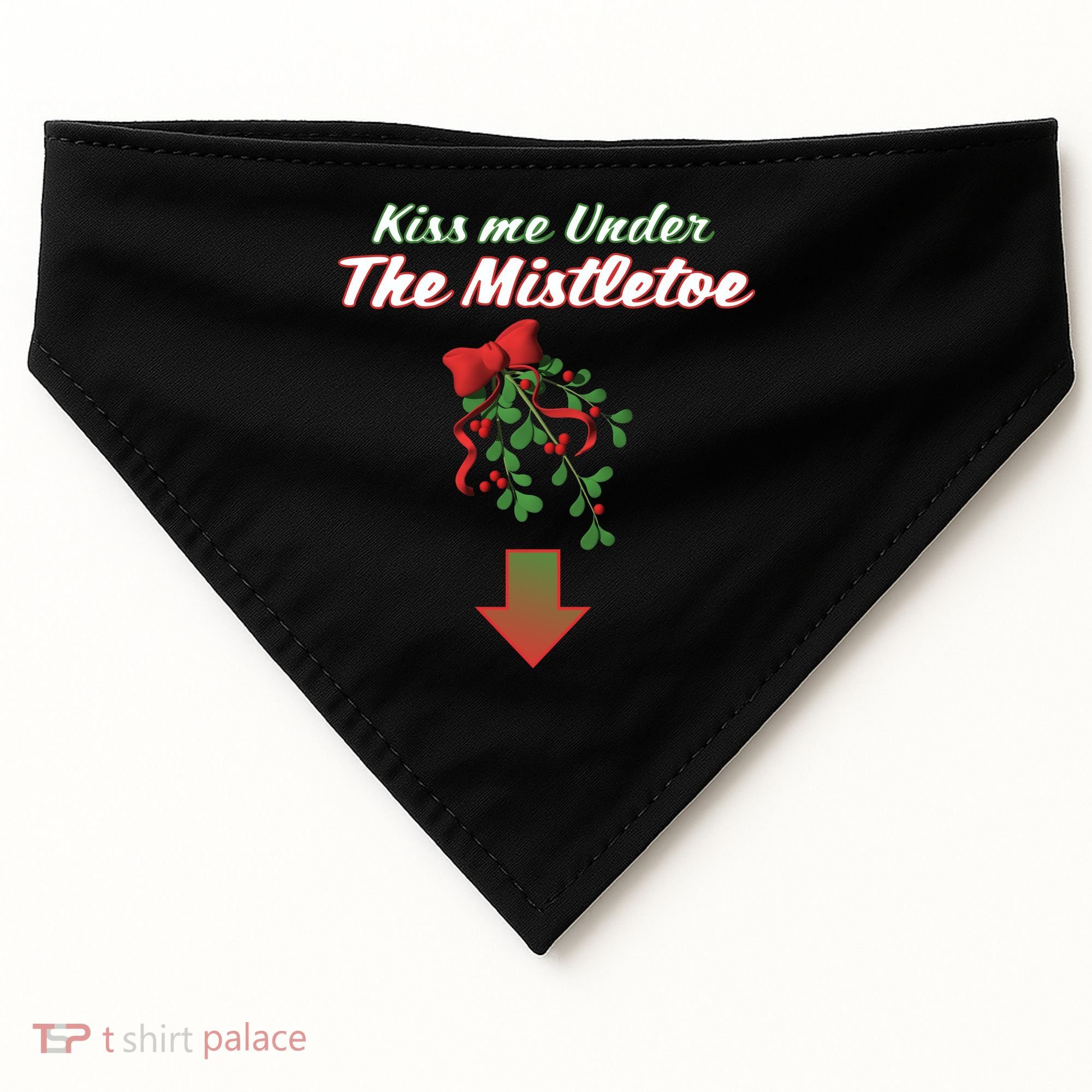 Kiss Me Under The Mistletoe USA-Made Doggie Bandana