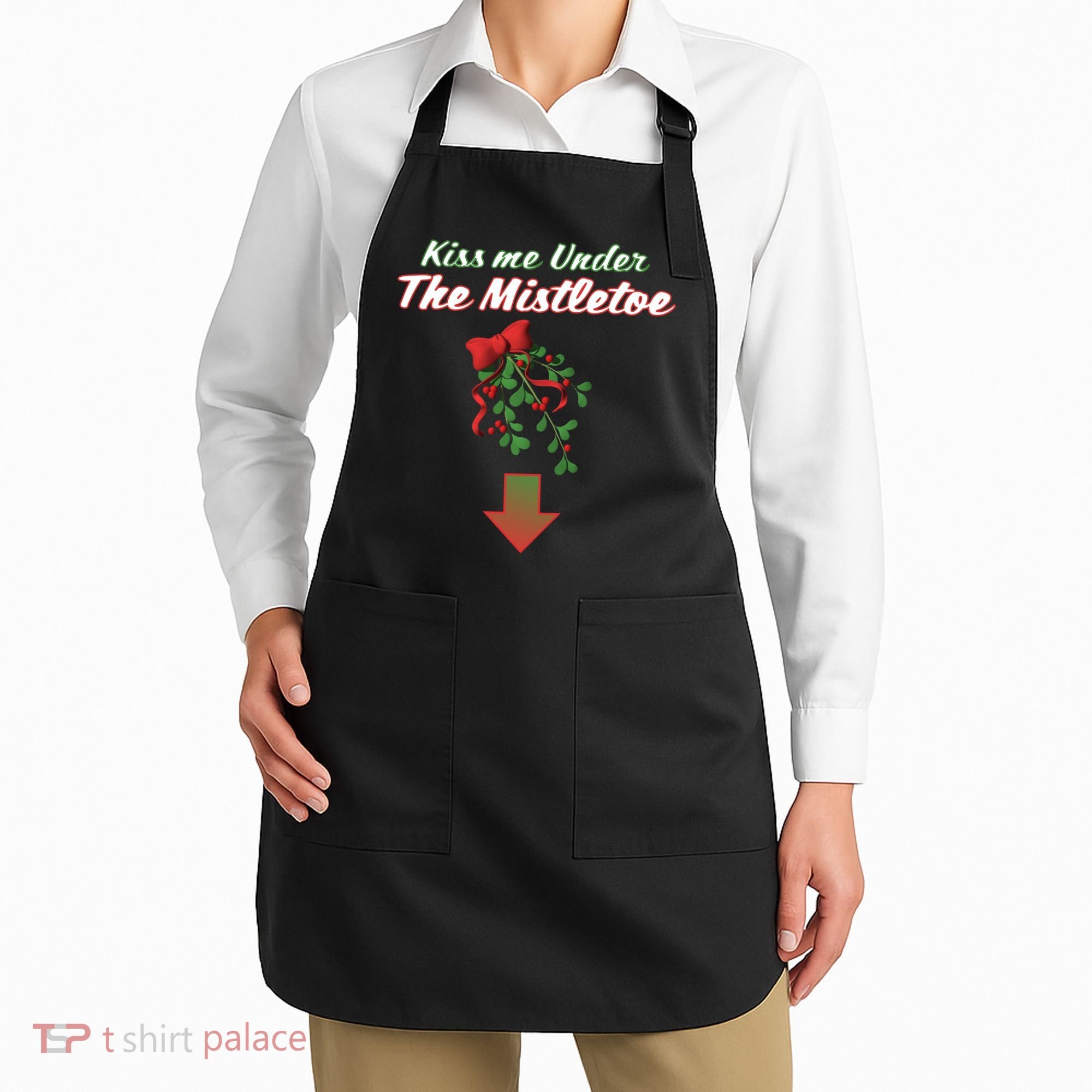 Kiss Me Under The Mistletoe Apron
