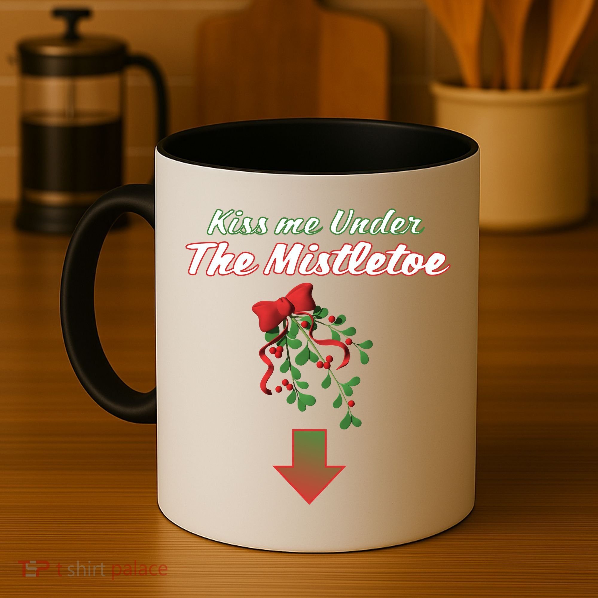 Kiss Me Under The Mistletoe Coffee Mug
