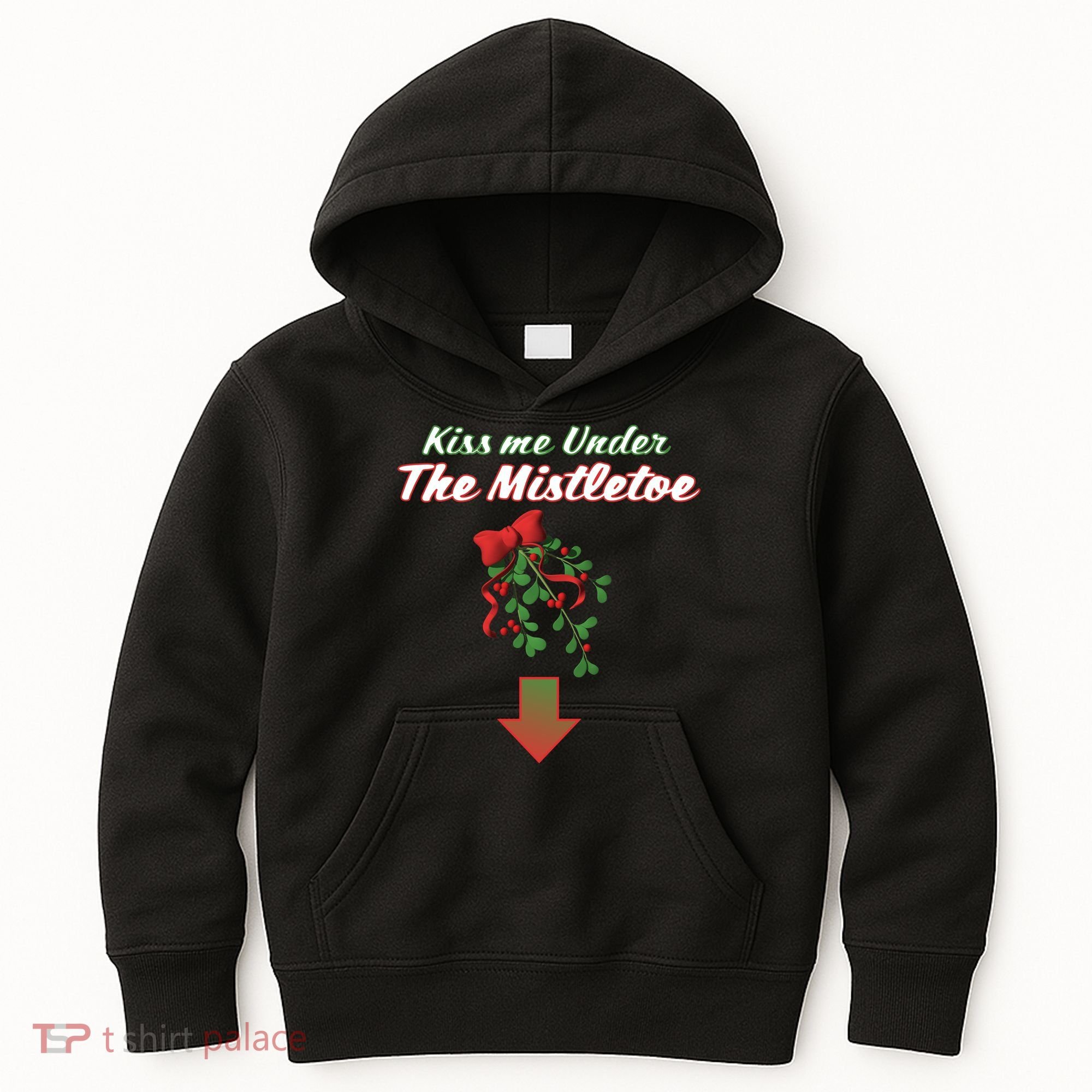 Kiss Me Under The Mistletoe Kids Hoodie