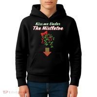 Kiss Me Under The Mistletoe Kids Hoodie thumb 4