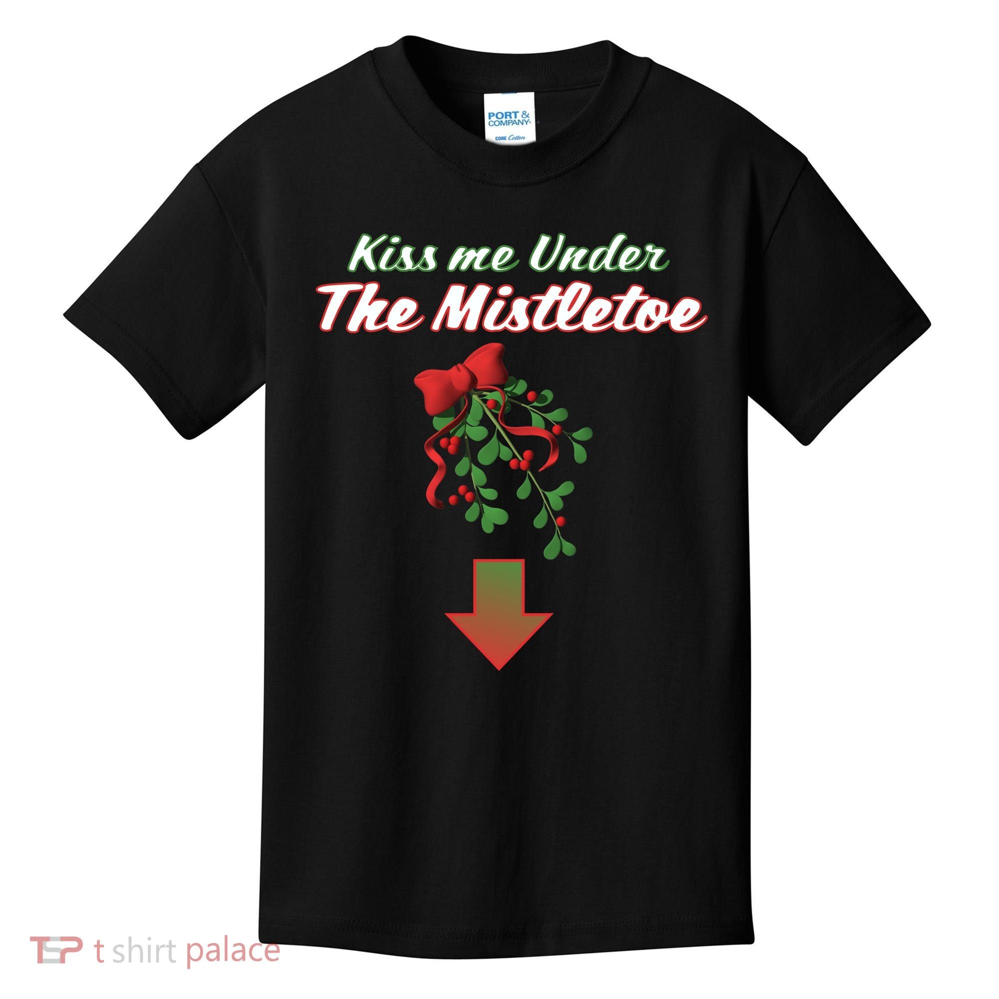 Kiss Me Under The Mistletoe Kids T-Shirt