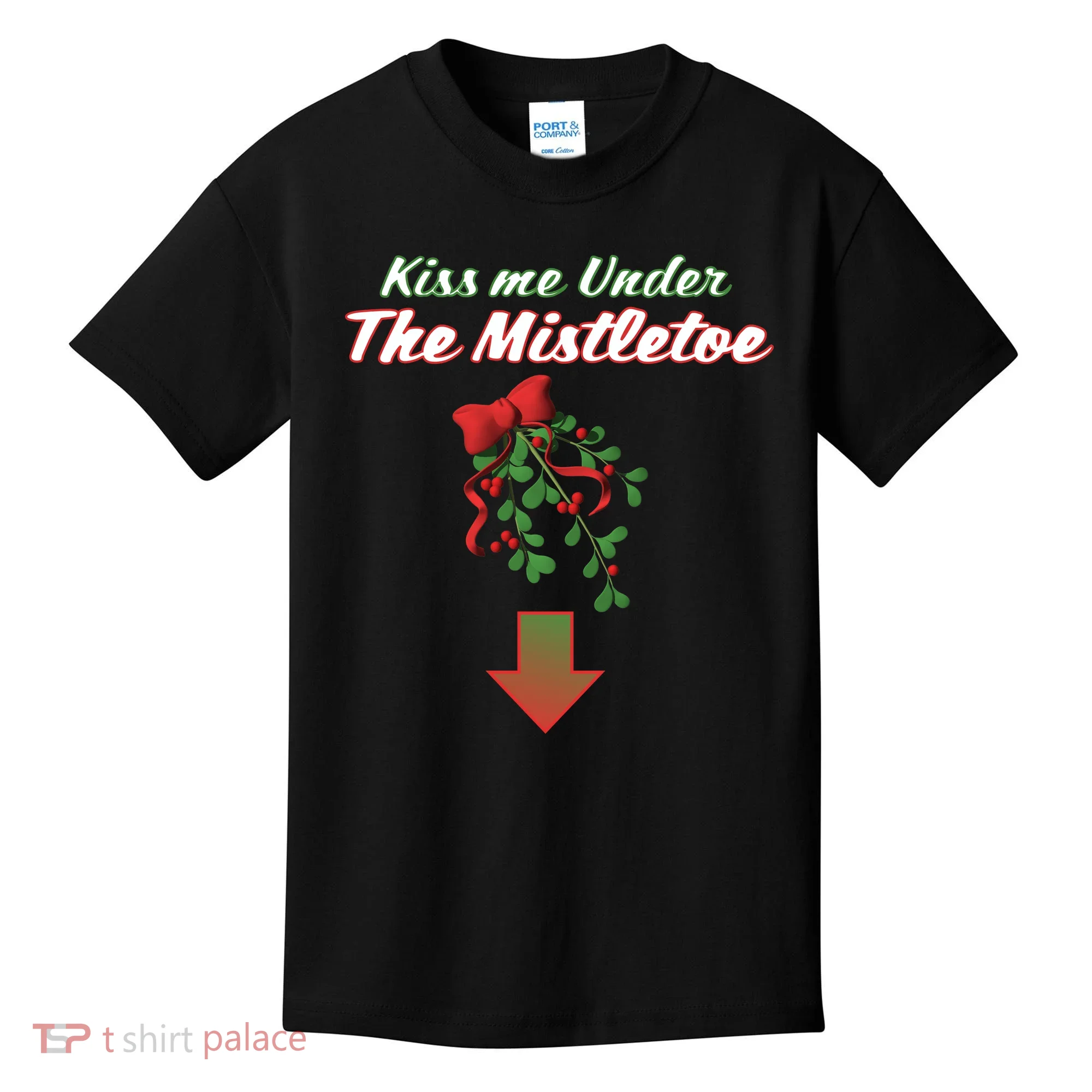 Kiss Me Under The Mistletoe Kids T-Shirt