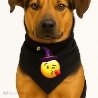 Kiss Witch Emoji USA-Made Doggie Bandana thumb 1