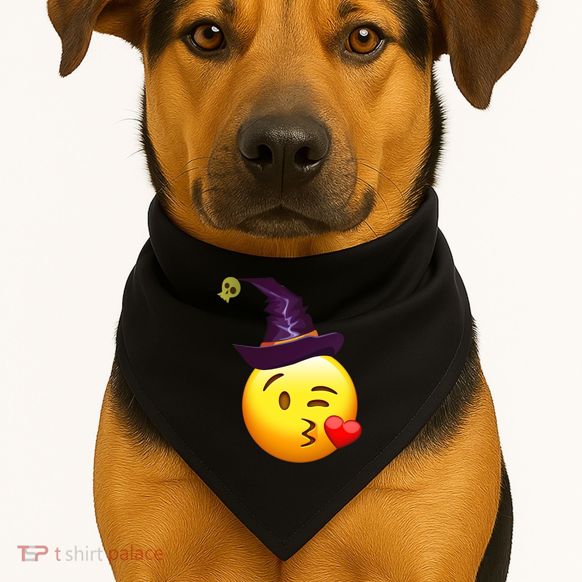 Kiss Witch Emoji USA-Made Doggie Bandana