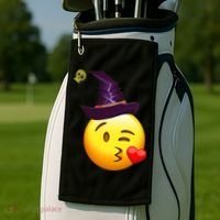 Kiss Witch Emoji Golf Towel thumb 2