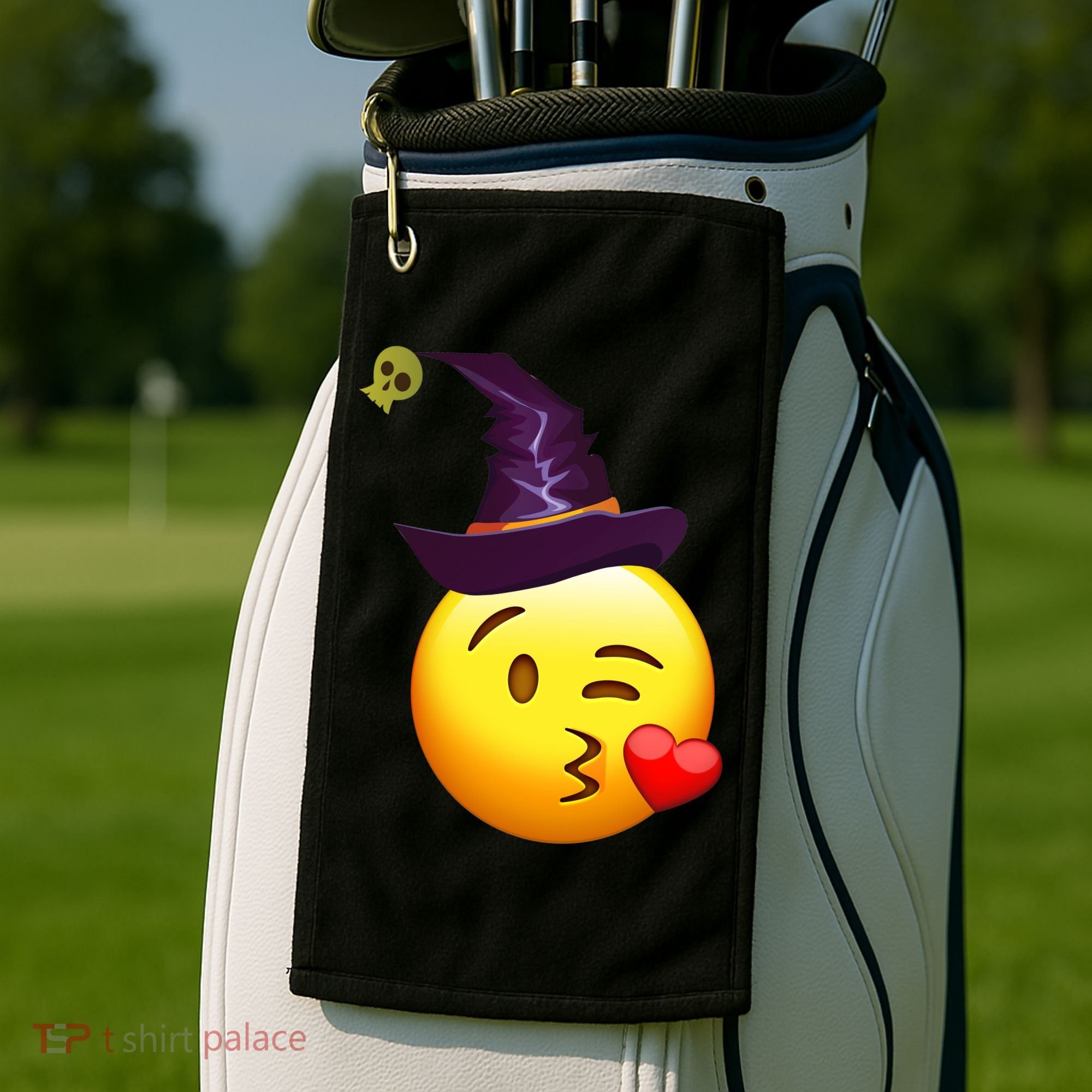 Kiss Witch Emoji Golf Towel