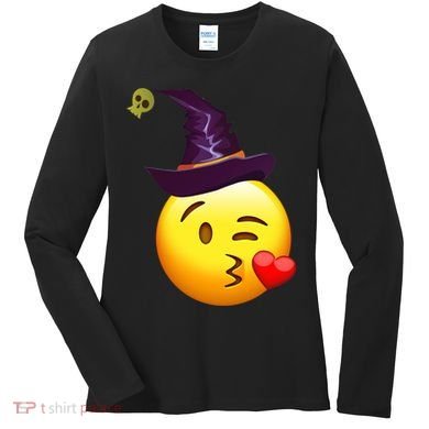 Kiss Witch Emoji Women's Long Sleeve Shirt