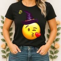 Kiss Witch Emoji Women's T-Shirt thumb 2