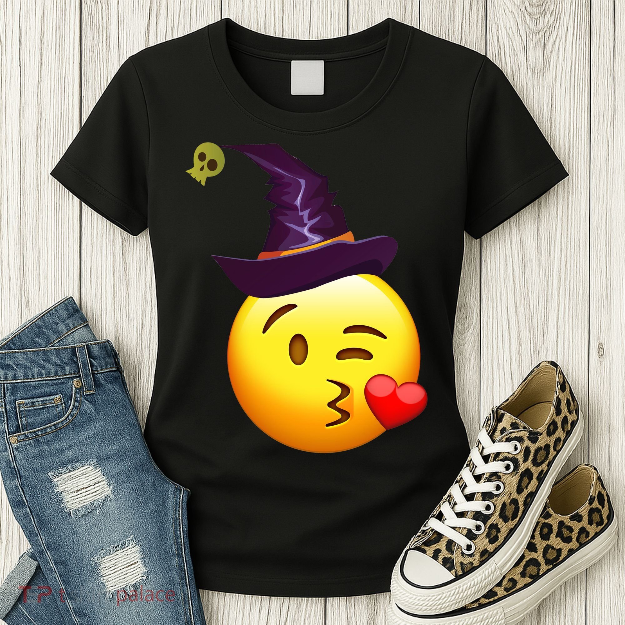 Kiss Witch Emoji Women's T-Shirt