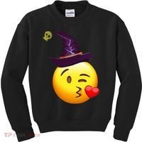 Kiss Witch Emoji Kids Sweatshirt thumb 0
