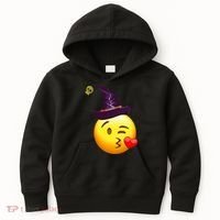 Kiss Witch Emoji Kids Hoodie thumb 0