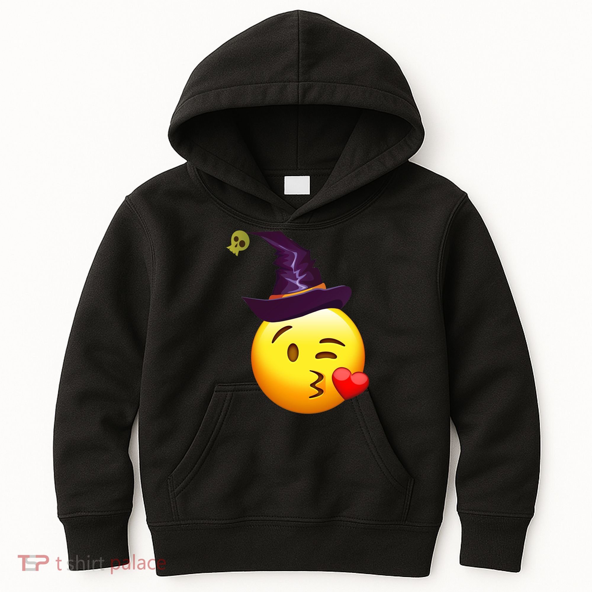 Kiss Witch Emoji Kids Hoodie