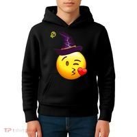 Kiss Witch Emoji Kids Hoodie thumb 4