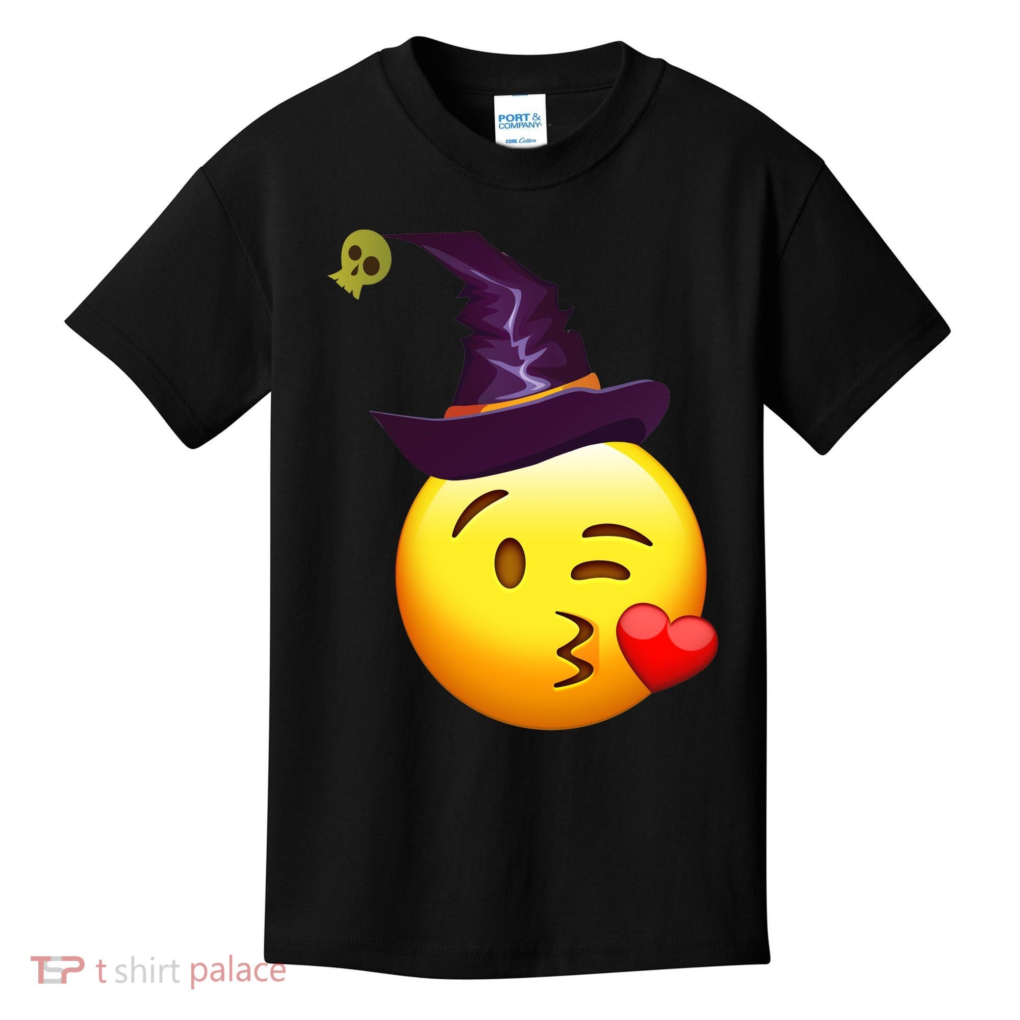 Kiss Witch Emoji Kids T-Shirt