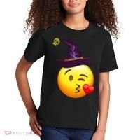 Kiss Witch Emoji Kids T-Shirt thumb 2