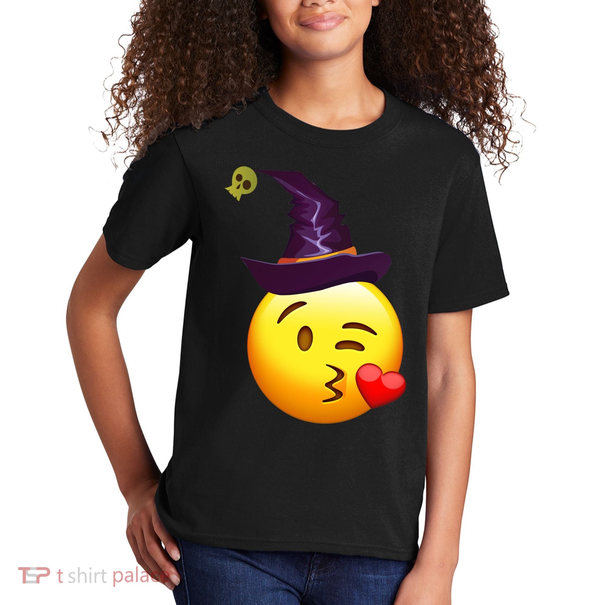 Kiss Witch Emoji Kids T-Shirt