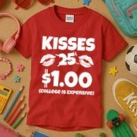Kisses 1 Dollar College Is Expensive Kids T-Shirt thumb 3
