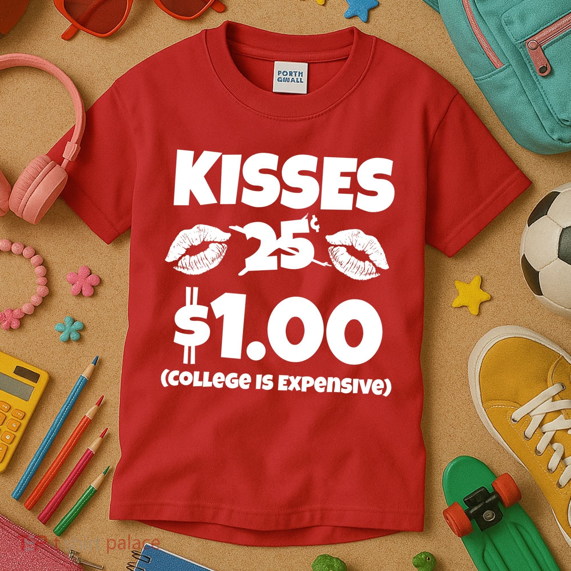 Kisses 1 Dollar College Is Expensive Kids T-Shirt