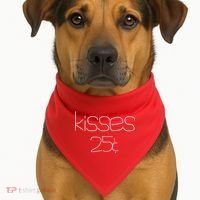 Kisses 20 Cents USA-Made Doggie Bandana thumb 1
