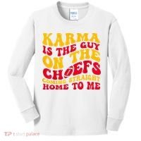 Karma Is the Guy on the Chief TRENDY  Kids Long Sleeve Shirt thumb 0