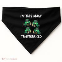 Kids Im This Many Tractors Old Boy 4th Birthday 4 Years Old USA-Made Doggie Bandana thumb 0