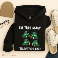 Kids Im This Many Tractors Old Boy 4th Birthday 4 Years Old Hoodie thumb 4