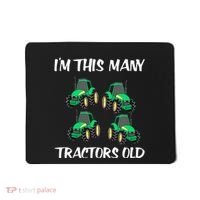 Kids Im This Many Tractors Old Boy 4th Birthday 4 Years Old Mousepad thumb 0
