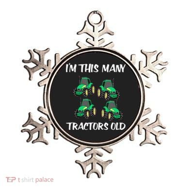 Kids Im This Many Tractors Old Boy 4th Birthday 4 Years Old Ornament