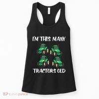 Kids Im This Many Tractors Old Boy 4th Birthday 4 Years Old Women's Tank Top thumb 0