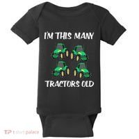 Kids Im This Many Tractors Old Boy 4th Birthday 4 Years Old Baby Bodysuit thumb 0