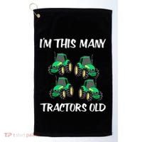 Kids Im This Many Tractors Old Boy 4th Birthday 4 Years Old Golf Towel thumb 0