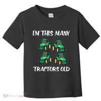 Kids Im This Many Tractors Old Boy 4th Birthday 4 Years Old Toddler T-Shirt thumb 0