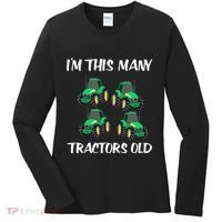 Kids Im This Many Tractors Old Boy 4th Birthday 4 Years Old Women's Long Sleeve Shirt thumb 0