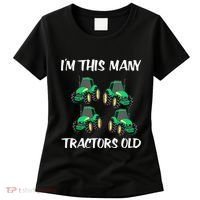 Kids Im This Many Tractors Old Boy 4th Birthday 4 Years Old Women's T-Shirt thumb 0