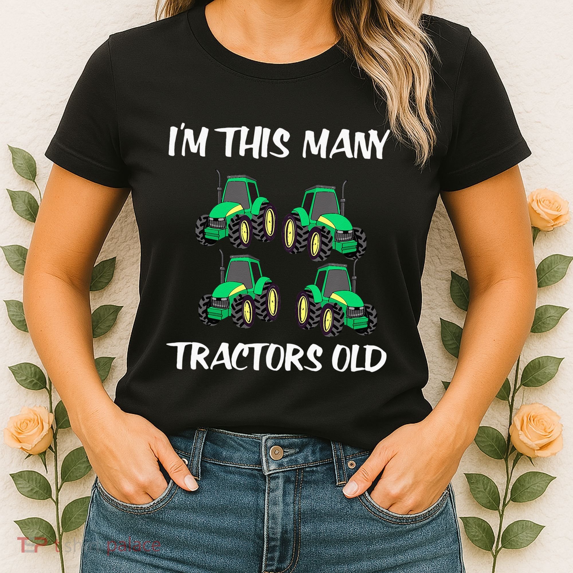Kids Im This Many Tractors Old Boy 4th Birthday 4 Years Old Women's T-Shirt