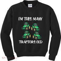 Kids Im This Many Tractors Old Boy 4th Birthday 4 Years Old Kids Sweatshirt thumb 0