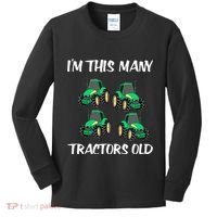 Kids Im This Many Tractors Old Boy 4th Birthday 4 Years Old Kids Long Sleeve Shirt thumb 0