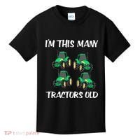 Kids Im This Many Tractors Old Boy 4th Birthday 4 Years Old Kids T-Shirt thumb 0