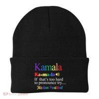 Kamala If Thats Too Hard To Pronounce Try Madam President Rainbow Beanie thumb 0