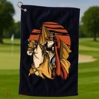 Knight In The Sunset Golf Towel thumb 1