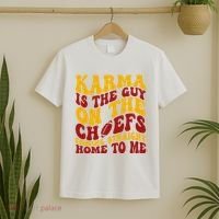 Karma Is The Guy Coming Straight Home To Me Football T-Shirt thumb 2
